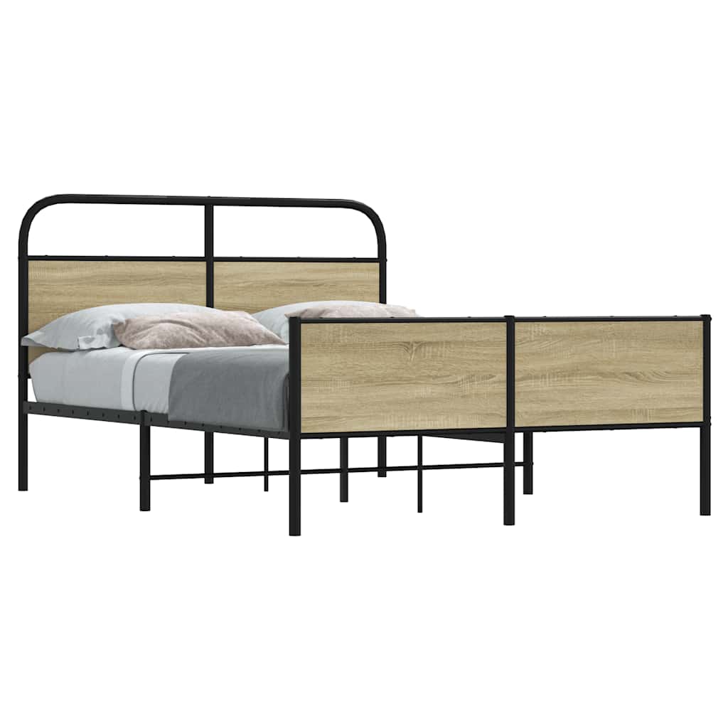 Bedframe 120x200cm Sonoma Oak Engineered Wood