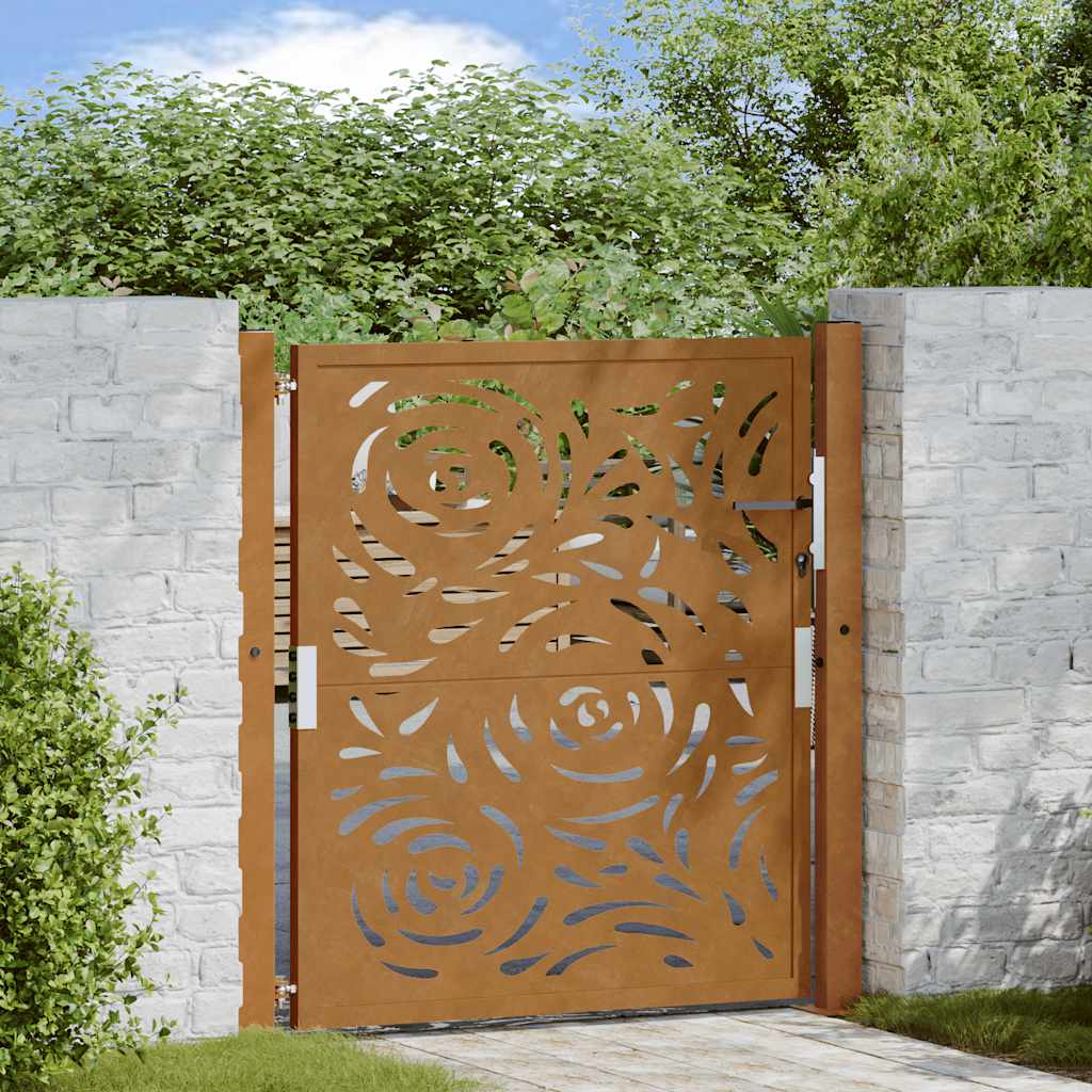 Garden Gate 105x105 cm Weathering Steel Flame Design