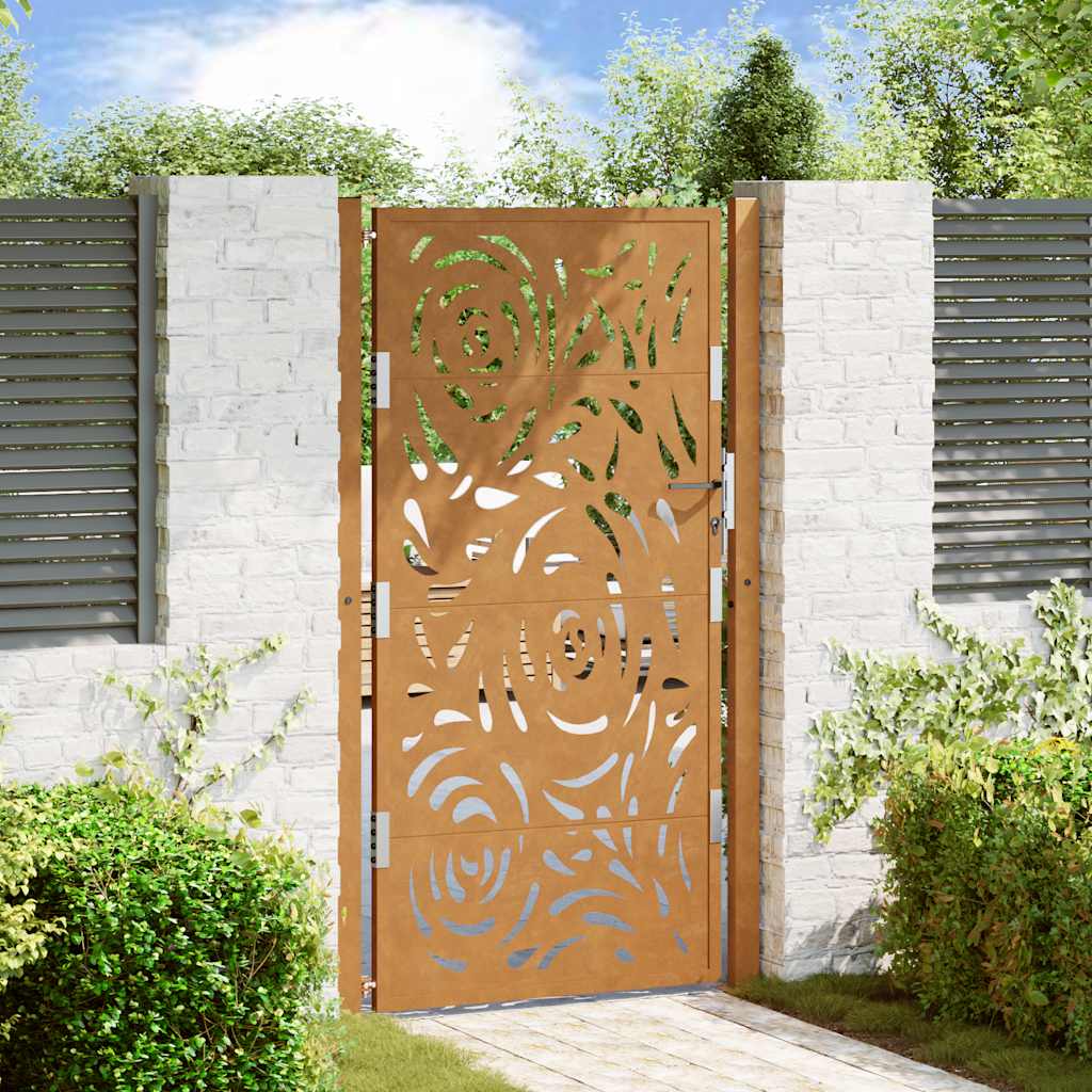 Garden Gate 105x180 cm Weathering Steel Flame Design