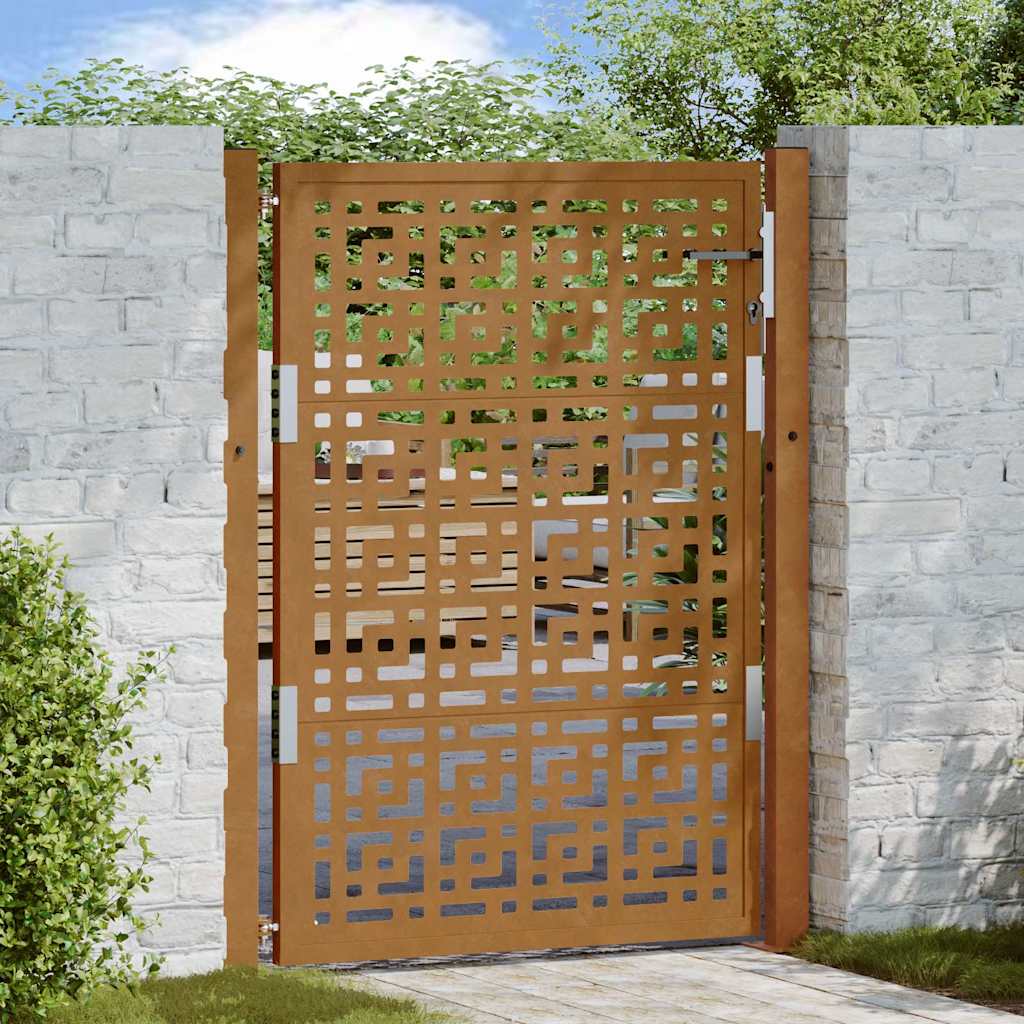 Garden Gate 105x130 cm Weathering Steel Cross Design