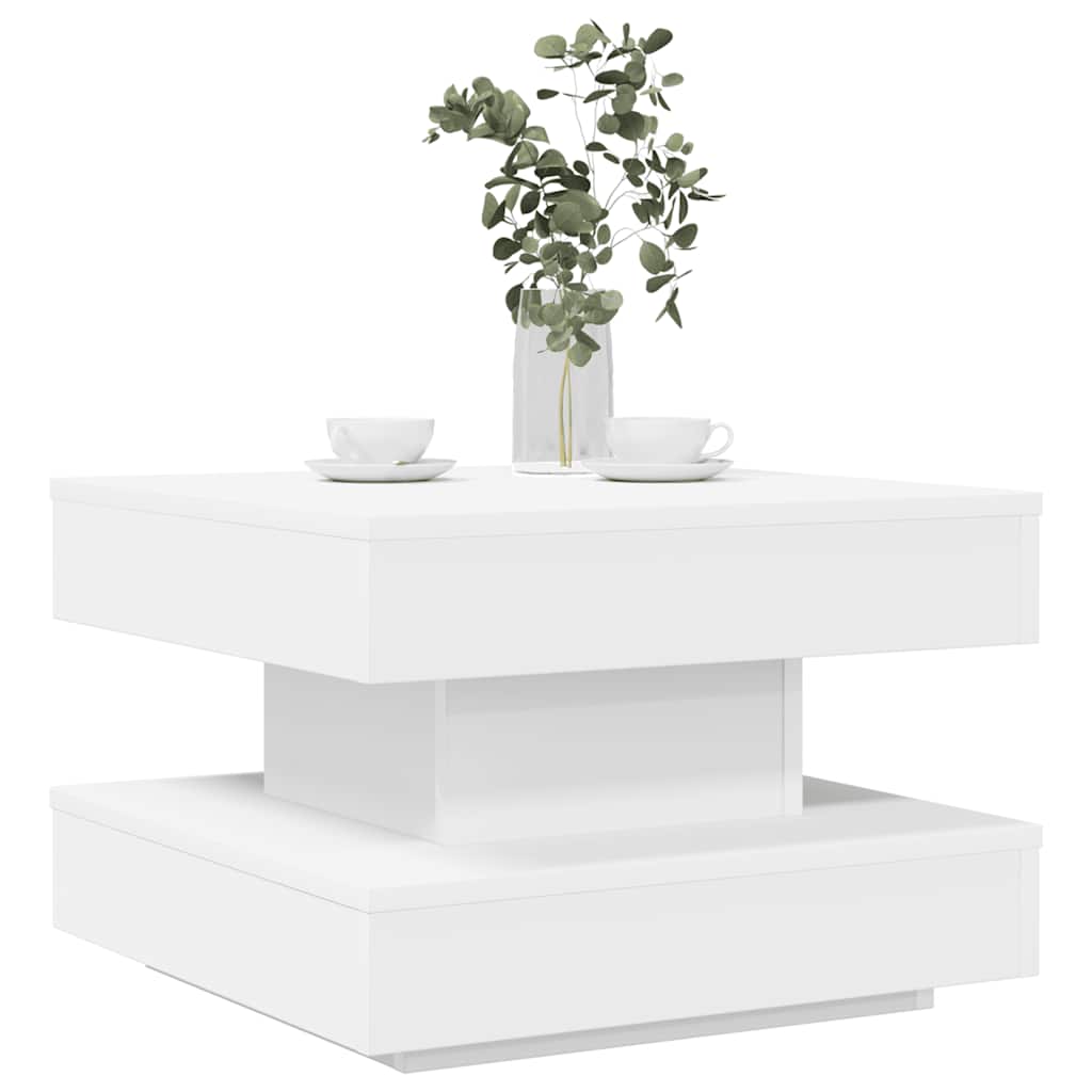 Coffee Table 360-Degree Rotatable White 50x50x34.5 cm