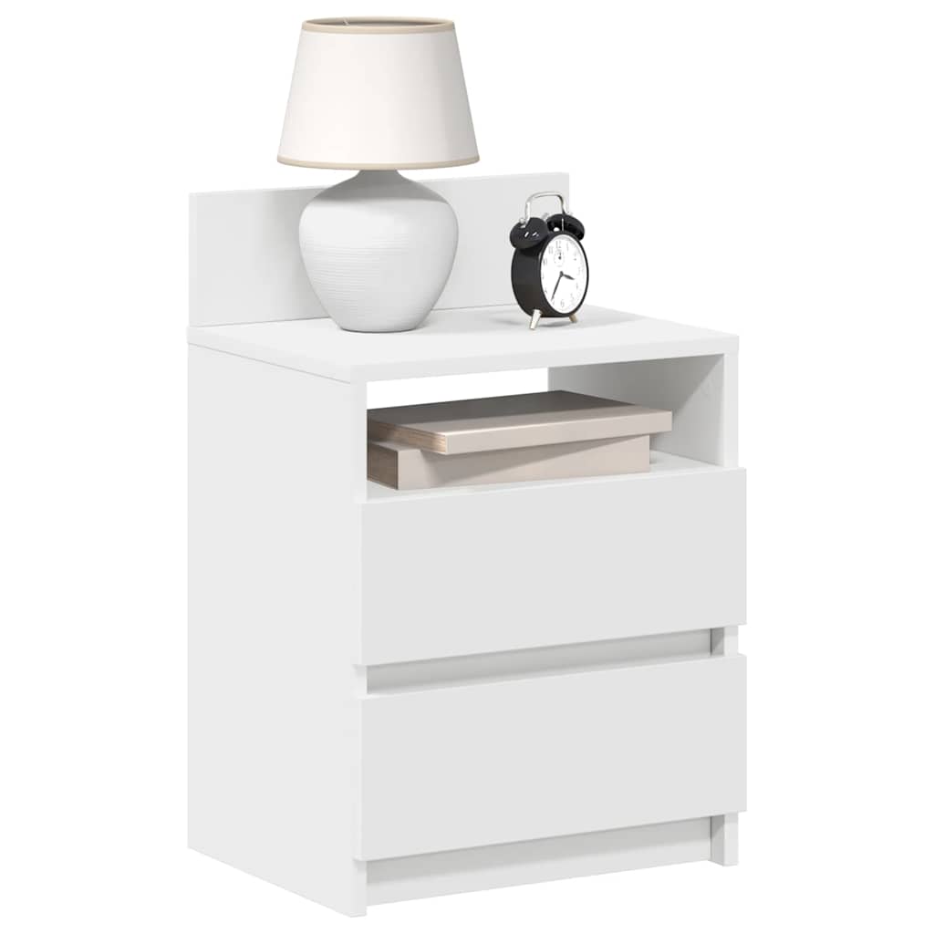 Bedside Cabinets 2 Pieces with 2 Drawers White 40x33x60 cm