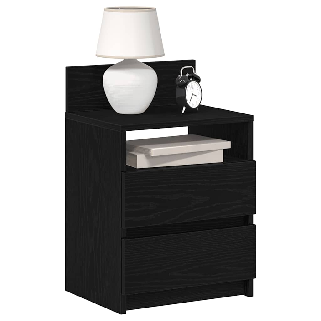Bedside Cabinets 2 Pieces with 2 Drawers Black 40x33x60 cm