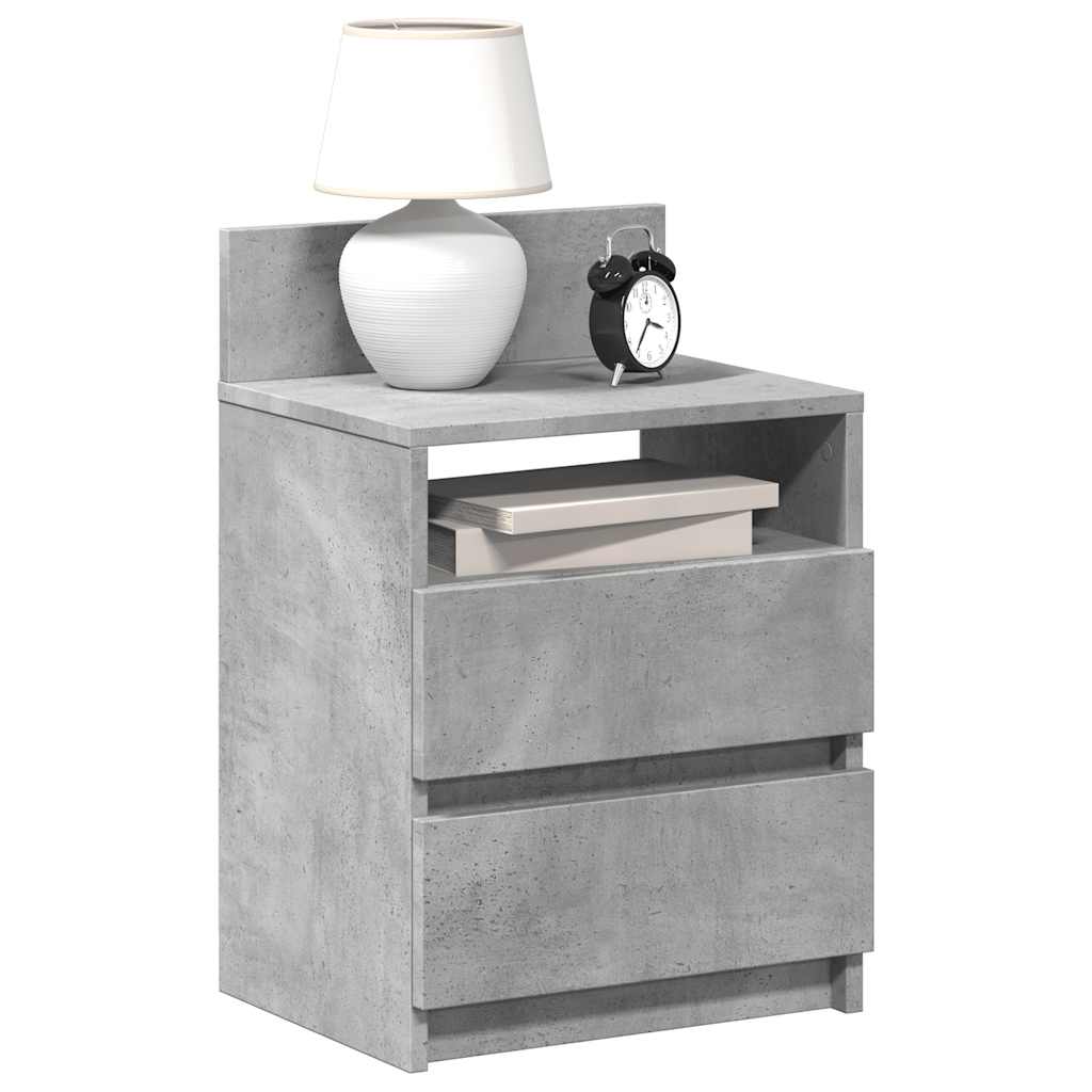 Bedside Cabinets 2 Pieces with 2 Drawers Concrete Grey 40x33x60 cm
