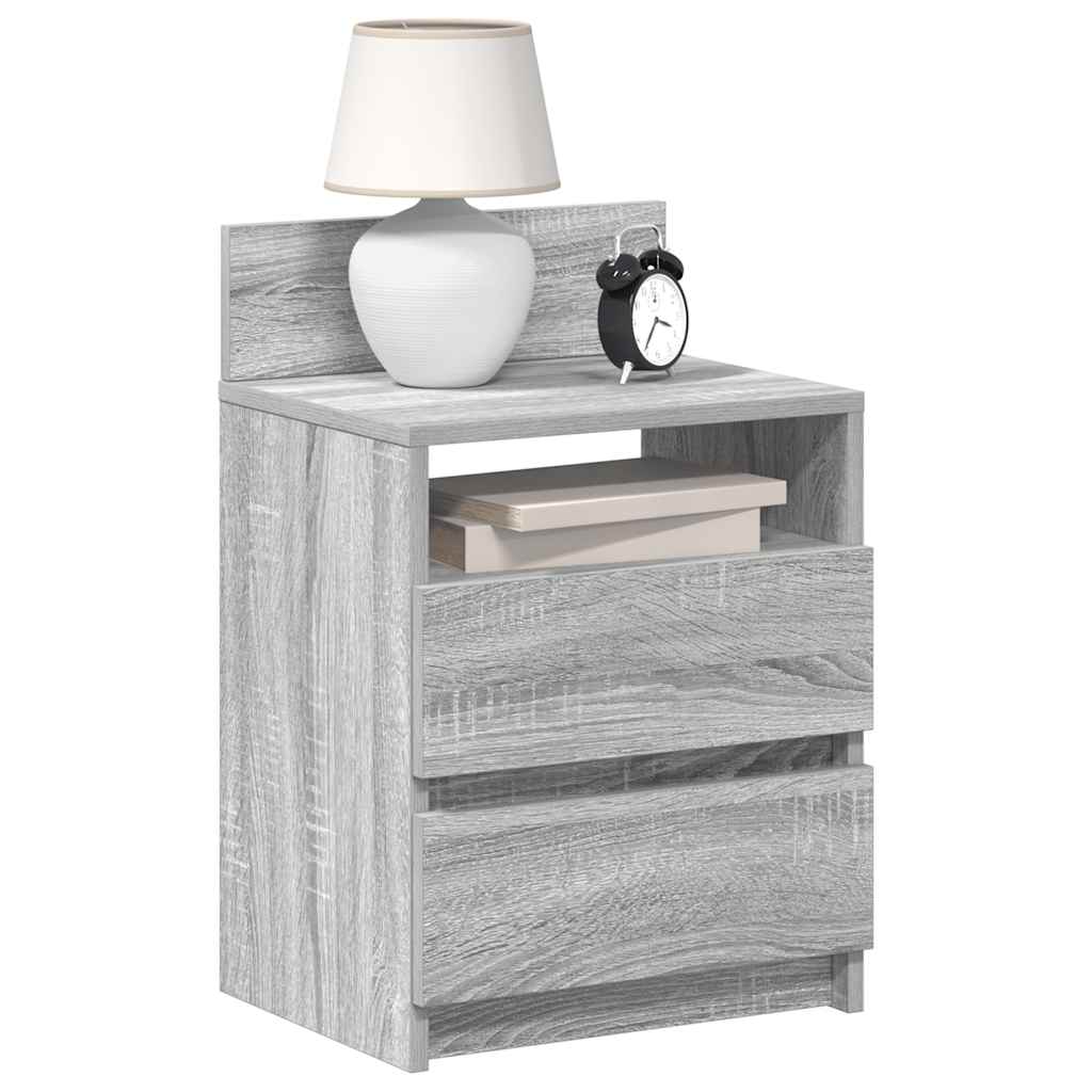 Bedside Cabinets 2 Pieces with 2 Drawers Grey Sonoma 40x33x60 cm