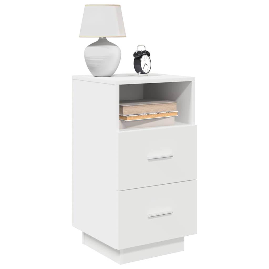 Bedside Cabinet with 2 Drawers White 36x36x68 cm