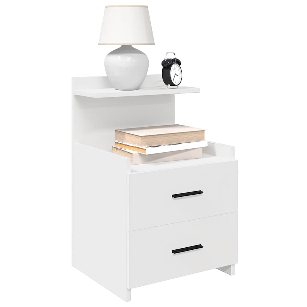 Bedside Cabinets 2 Pieces with 2 Drawers White 40x36.5x62 cm