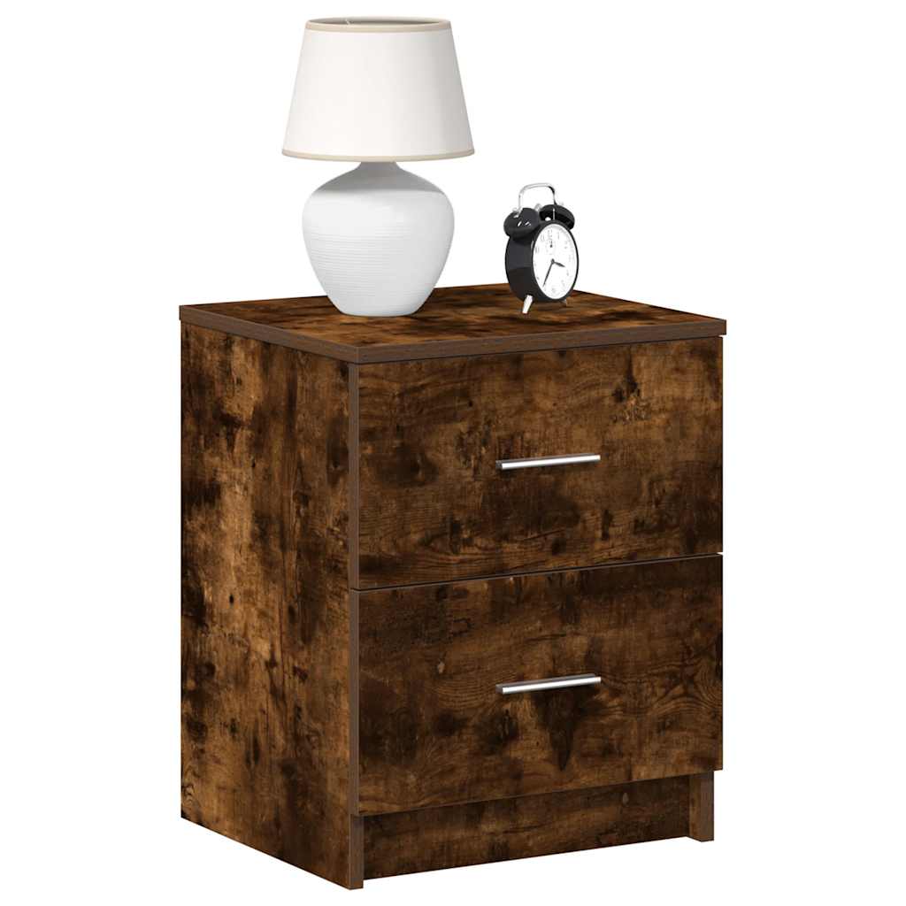 Bedside Cabinets 2 Pieces with 2 Drawers Smoked Oak 40x36x50 cm
