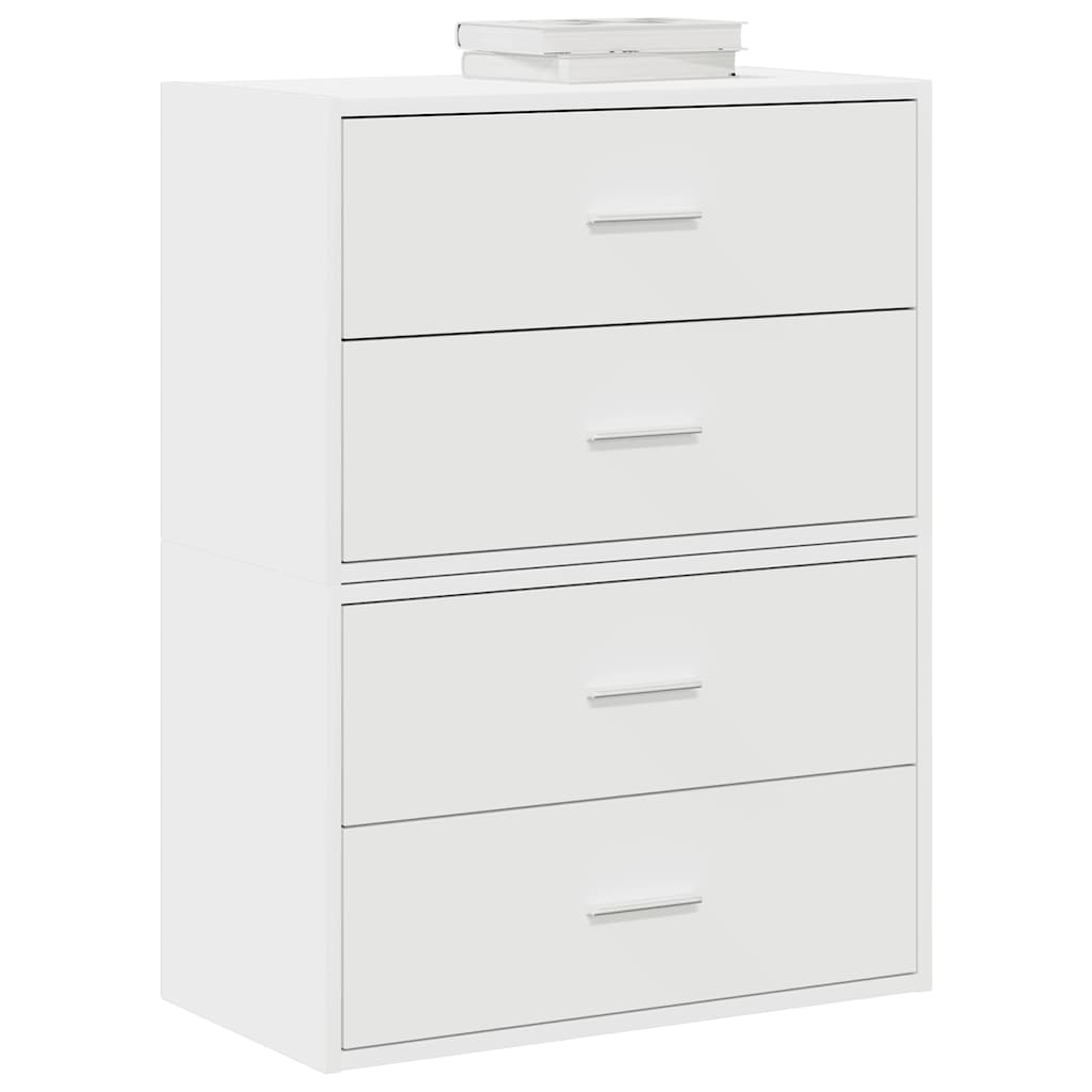 RIMA White Chest of Drawers - Small-sized, 2 Pieces, 2 Drawers