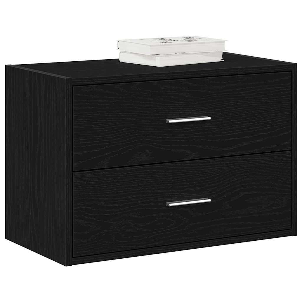 RIMA I Black Chest of Drawers - Small-sized, 2 Drawers