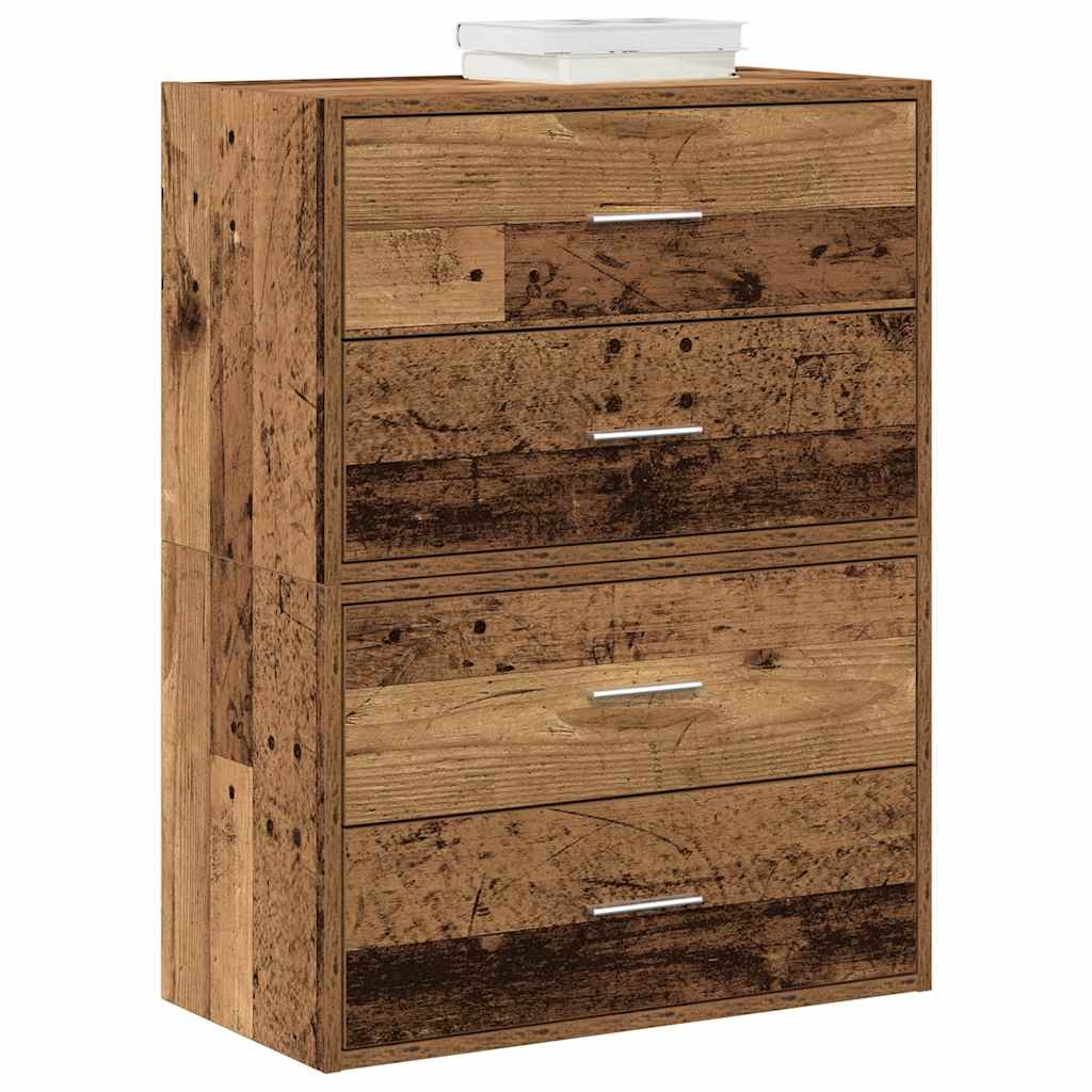 RIMA IV Oak Finish Chest of Drawers - Small-sized, 2 Pieces, 2 Drawers