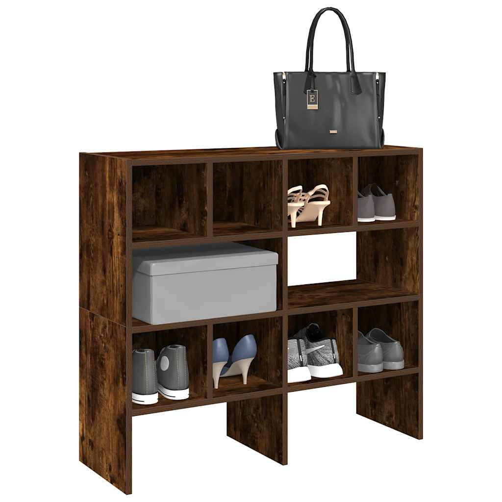 OMNI Medium Shoe Racks 2 Pieces Stackable Smoked Oak