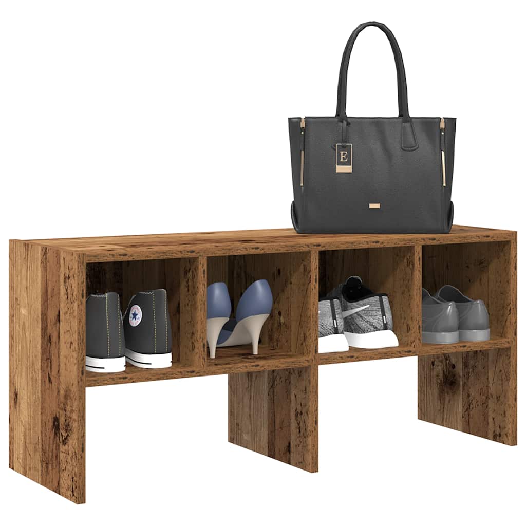 OMNI Medium Shoe Rack Stackable Old Wood