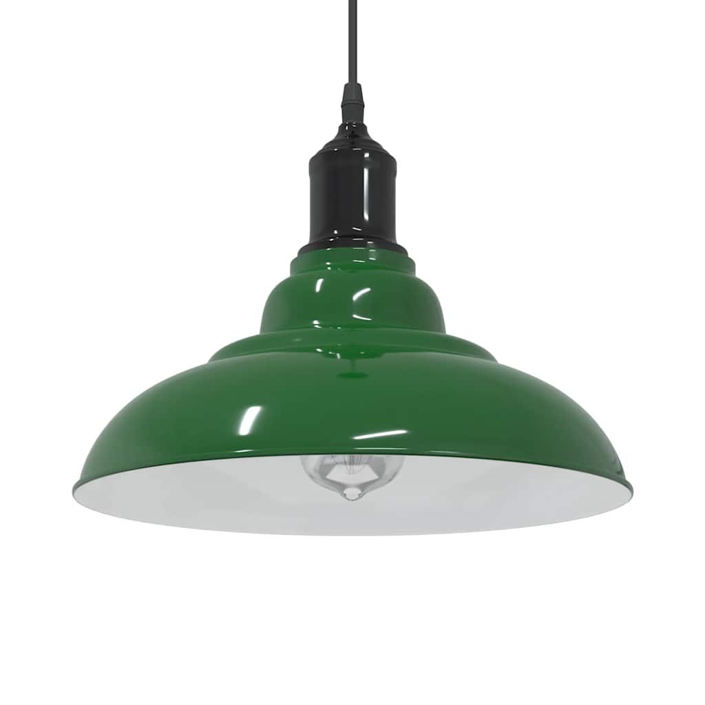Pendant Lamp Height Adjustable E27 Gloss Green 31 cm Metal