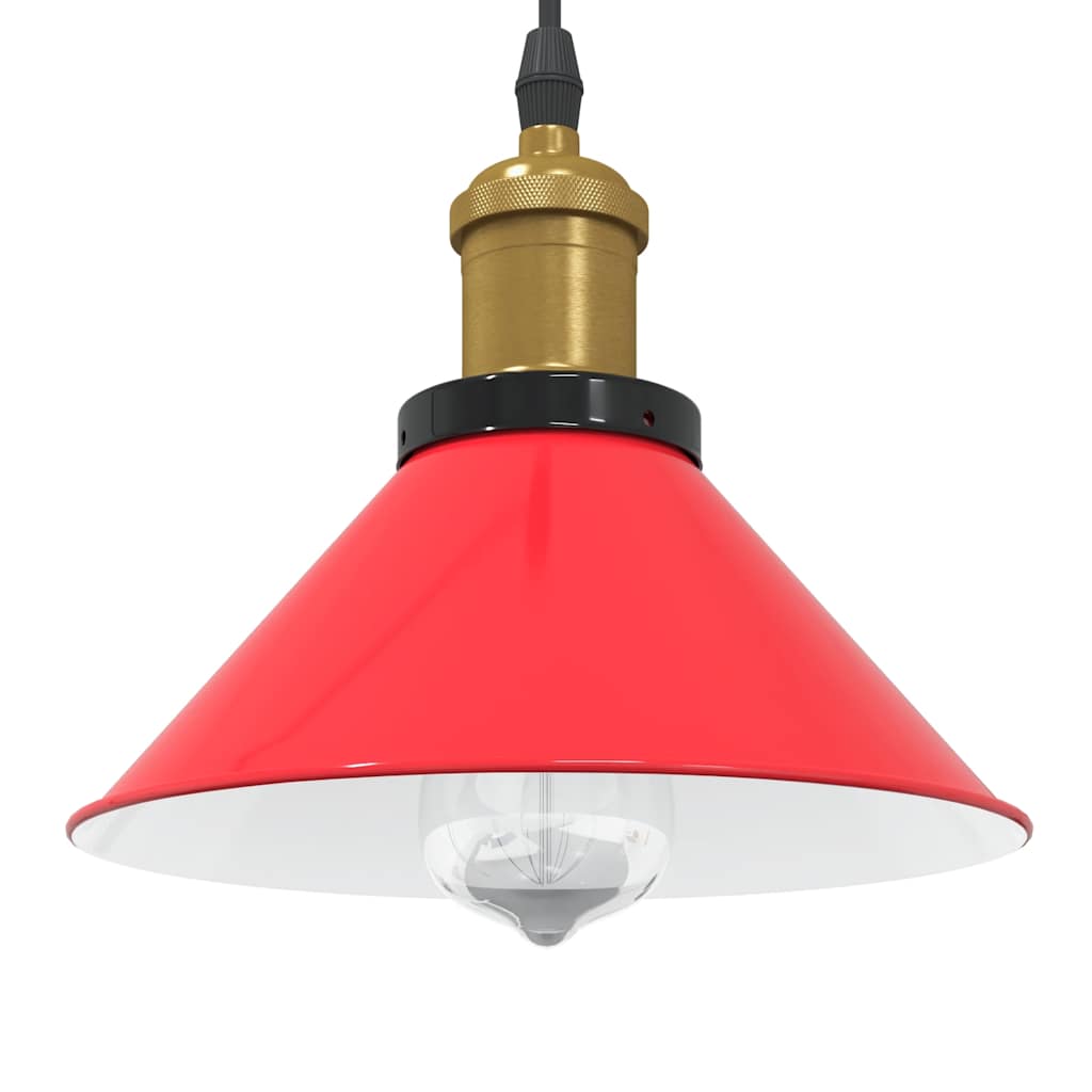 Pendant Lamp Height Adjustable E27 Gloss Red 22 cm Metal