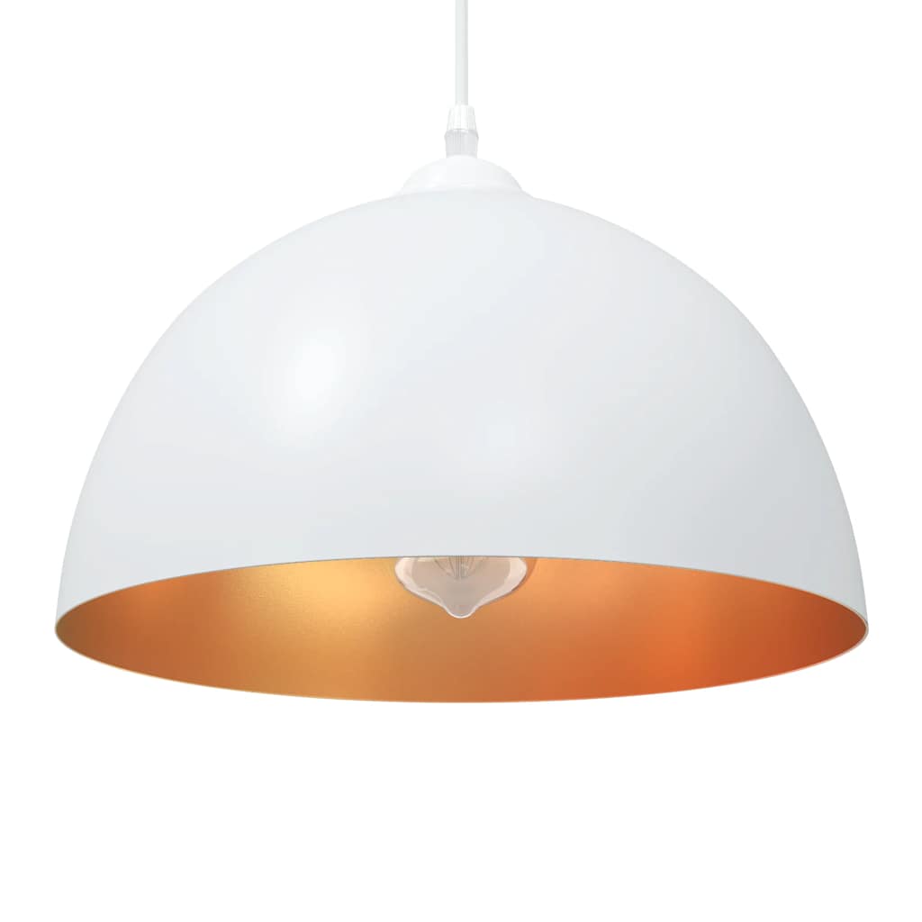 Pendant Lamps 2 pcs Height Adjustable E27 White 30 cm Metal