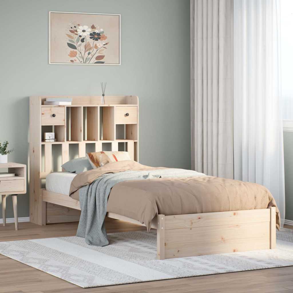 Bookcase Bed 75x190cm Small Single Solid Wood Pine