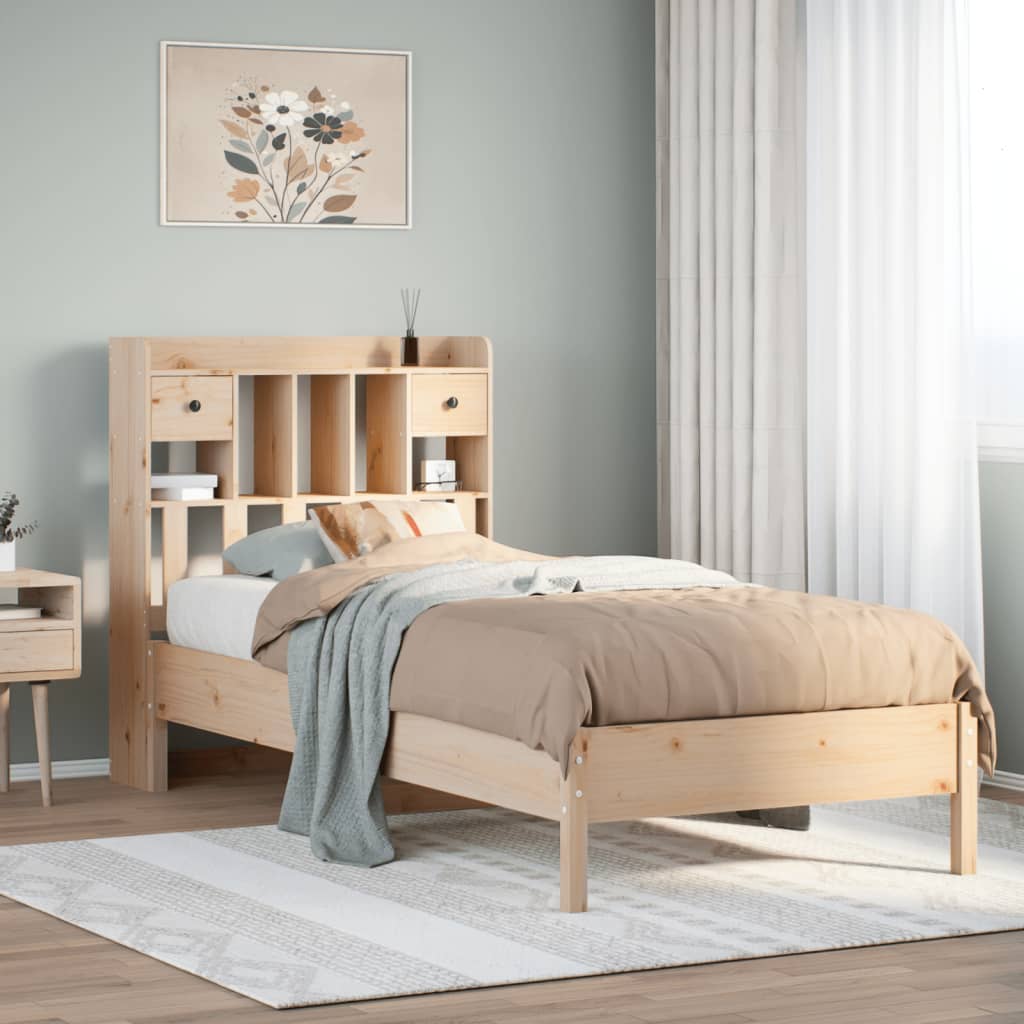 Bookcase Bed 75x190cm Small Single Solid Wood Pine