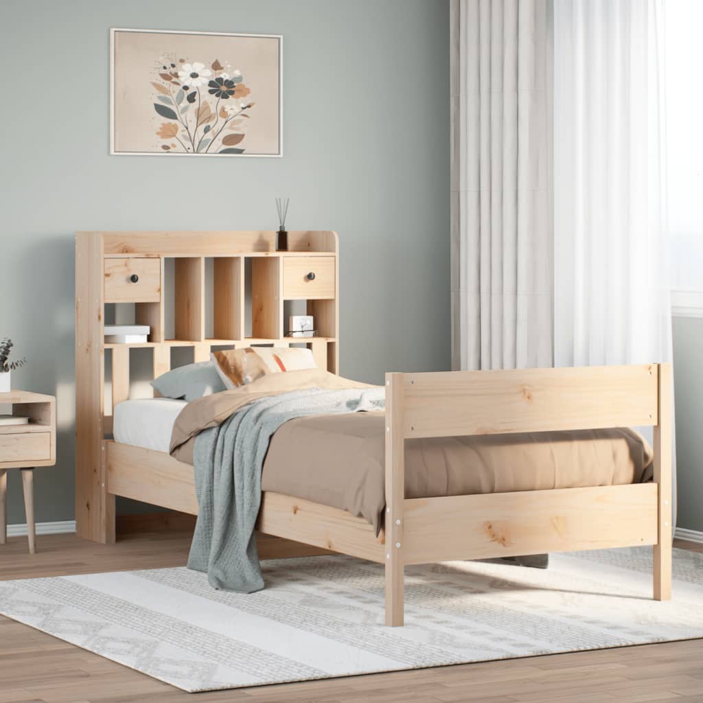 Bookcase Bed 75x190cm Small Single Solid Wood Pine