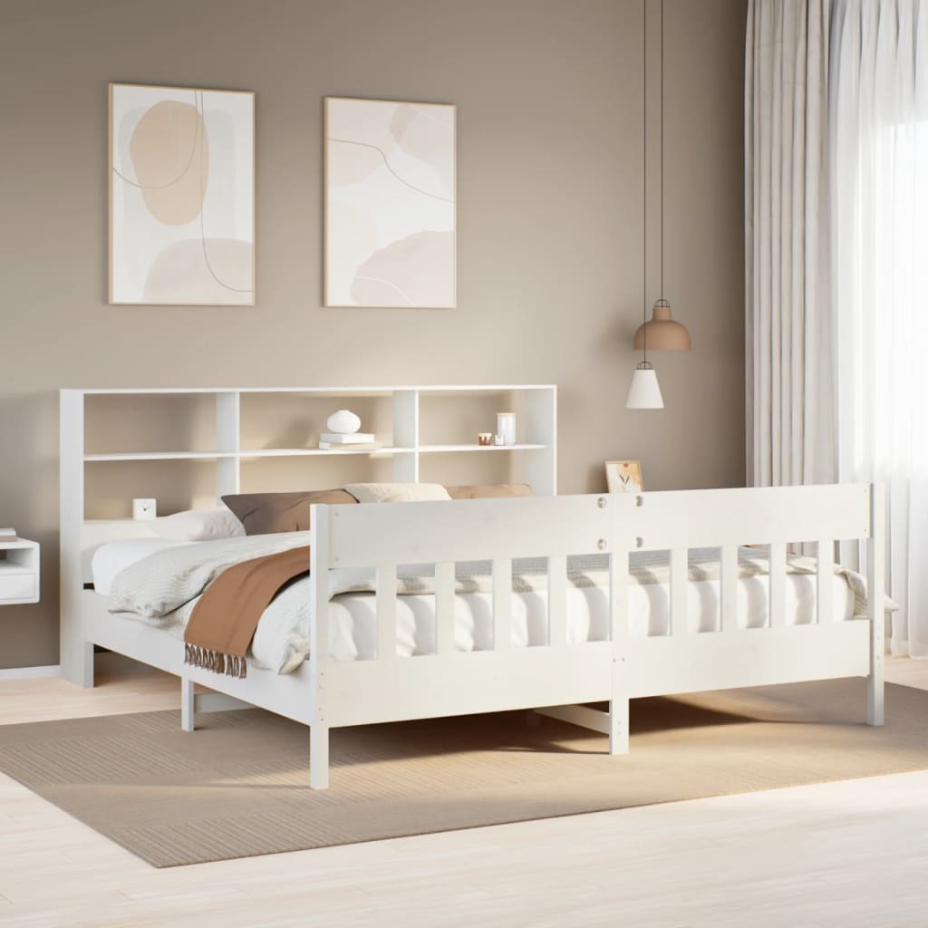 Bedframe White 180x200cm Super King Solid Wood Pine