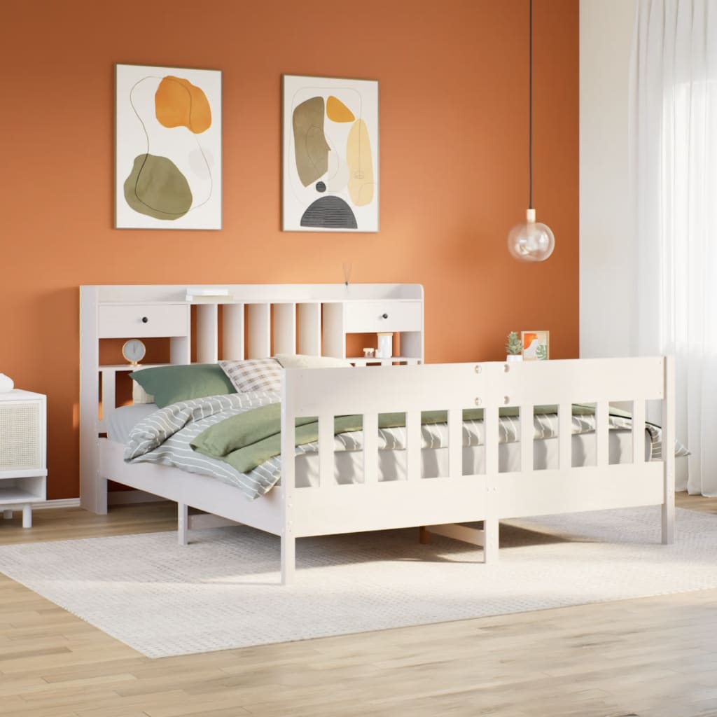 Bedframe White 180x200cm Super King Solid Wood Pine