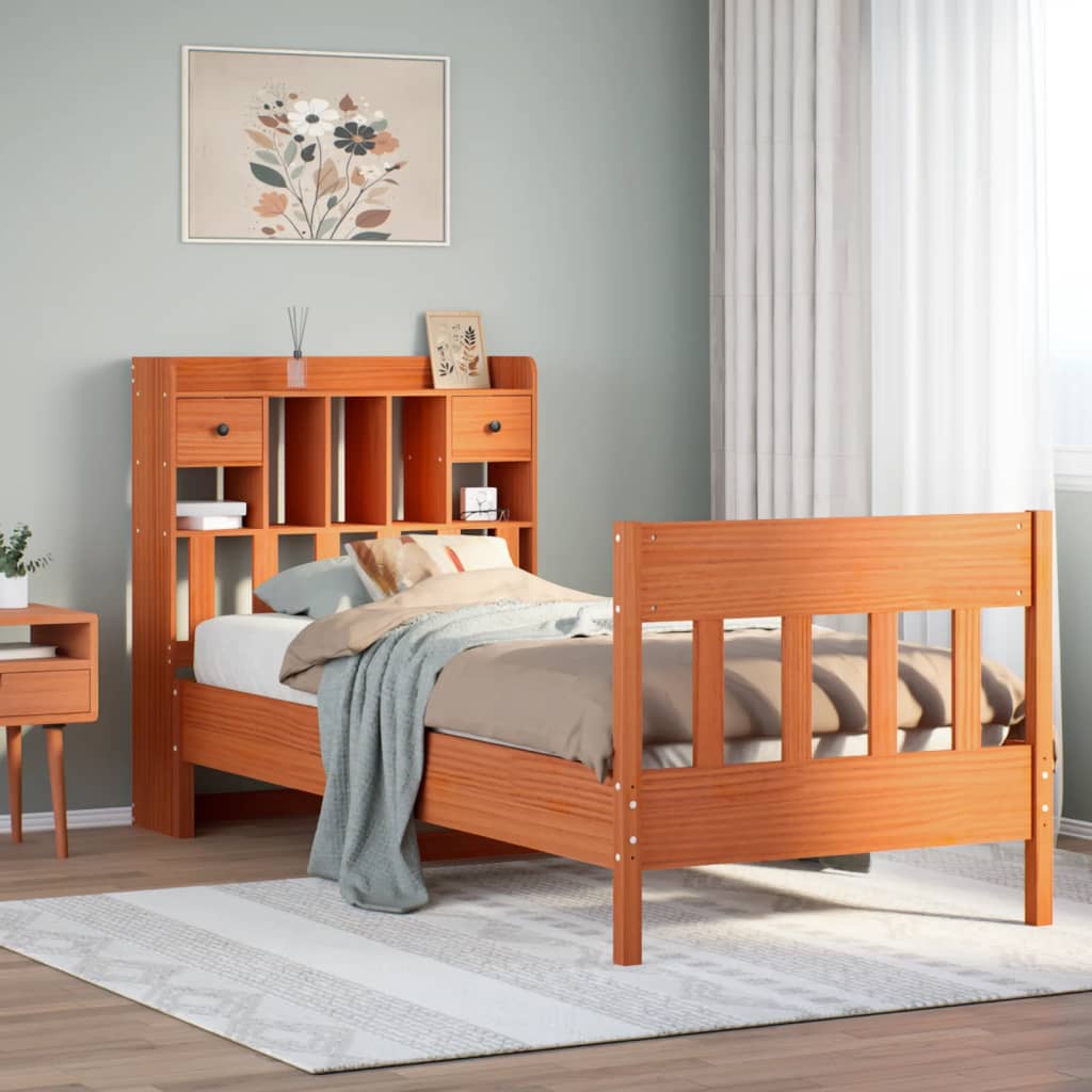 Bedframe Wax Brown 75x190cm Small Single Solid Wood Pine