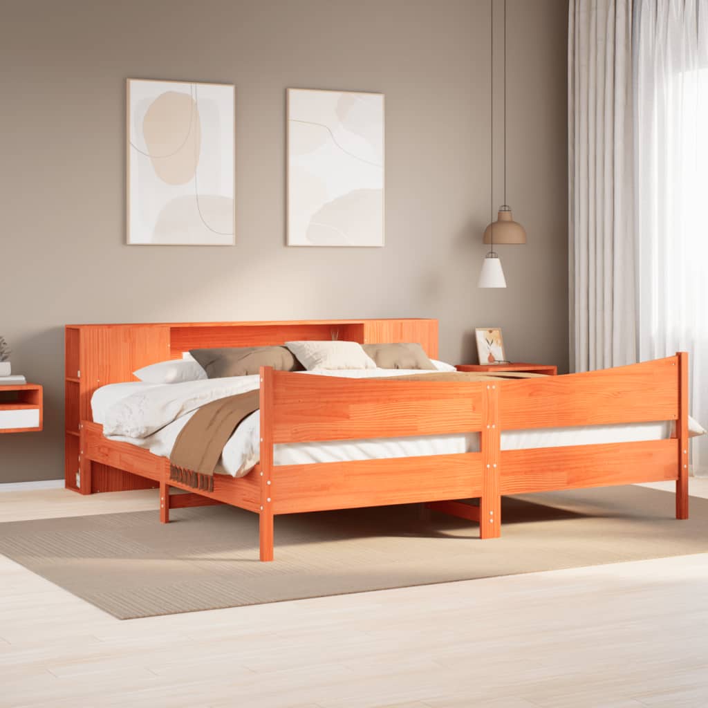 Bedframe Wax Brown 180x200cm Super King Solid Wood Pine