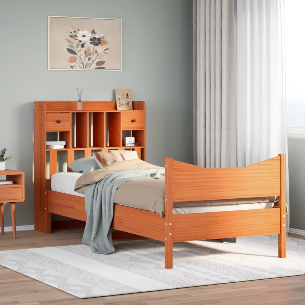 Bedframe Wax Brown 75x190cm Small Single Solid Wood Pine
