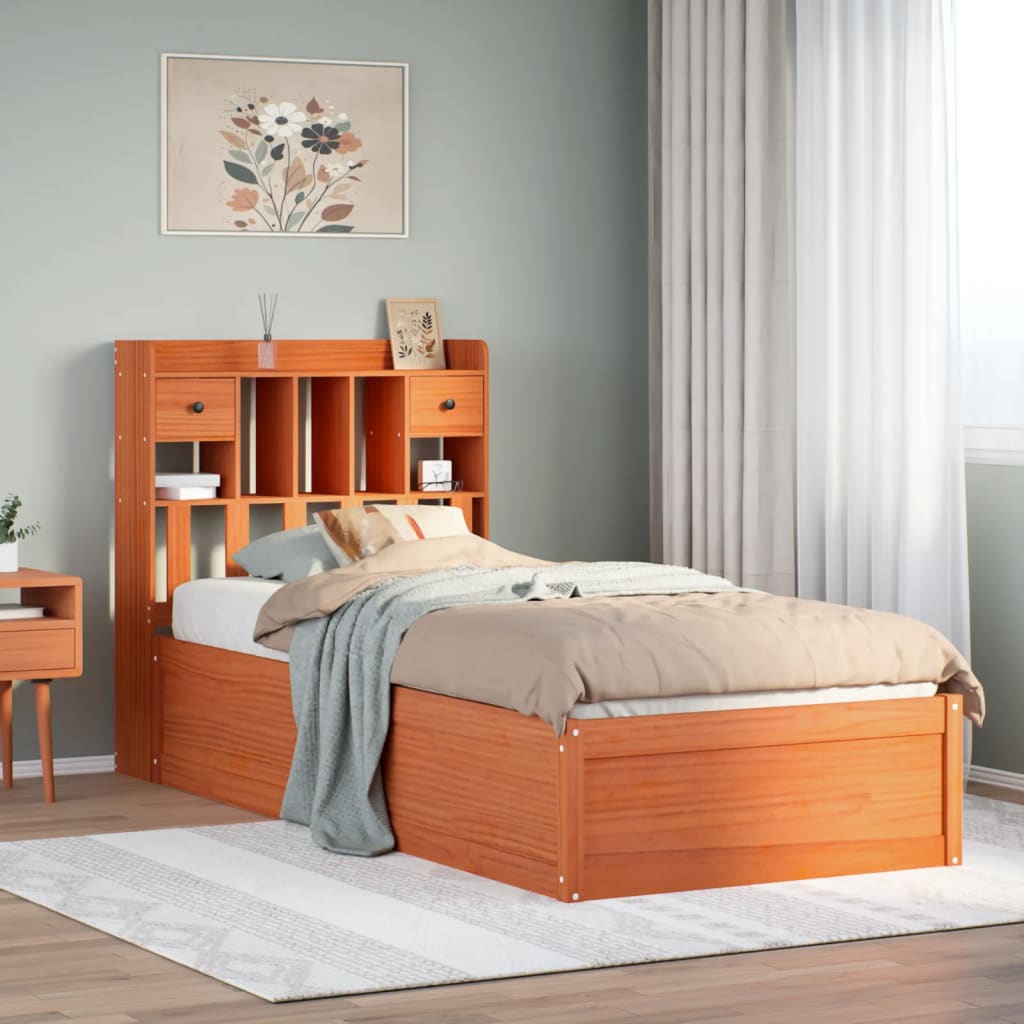 Bedframe Wax Brown 100x200cm Solid Wood Pine