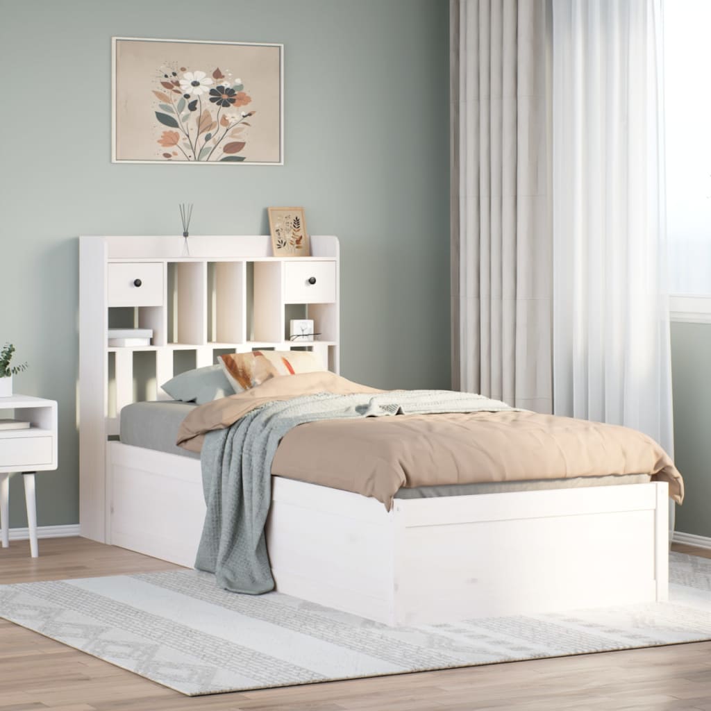 Bedframe White 75x190cm Small Single Solid Wood Pine