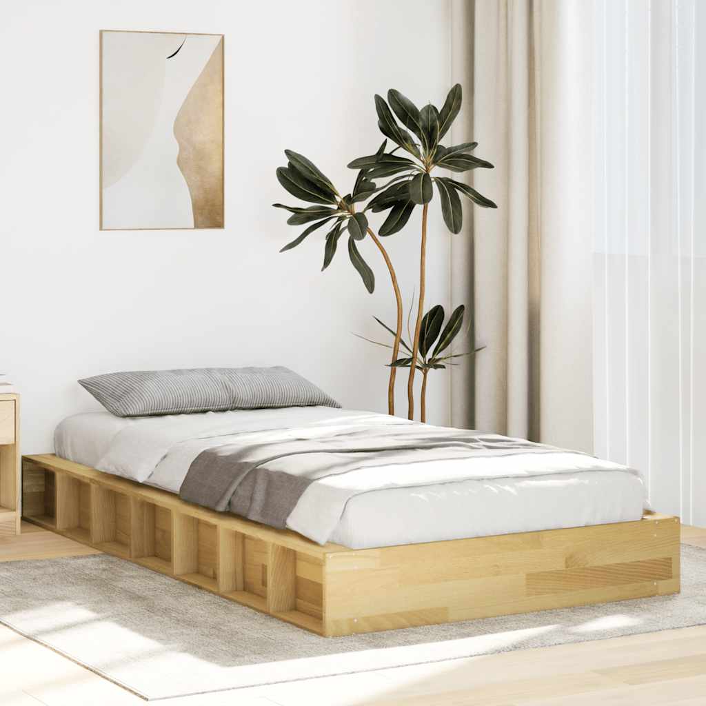Bedframe 75x190cm Solid Wood Oak