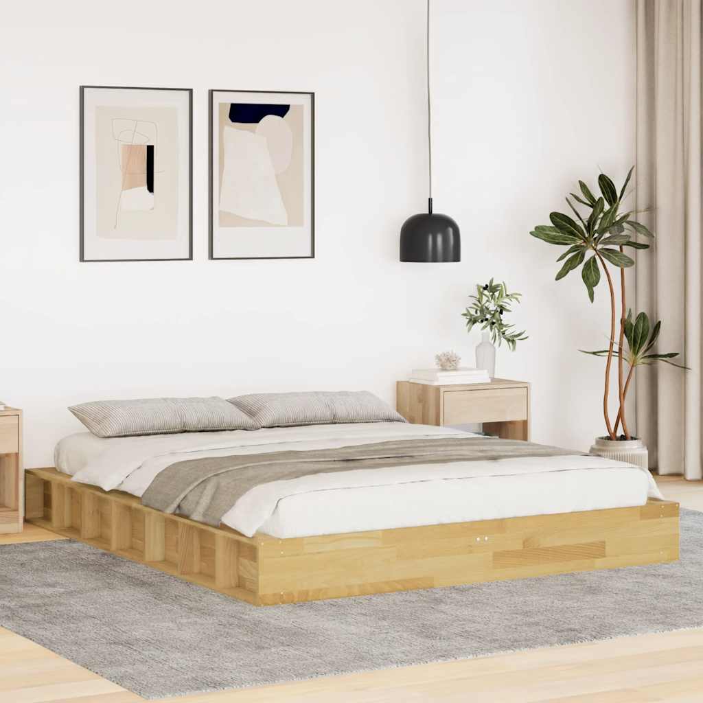 Bedframe 140x190cm Solid Wood Oak