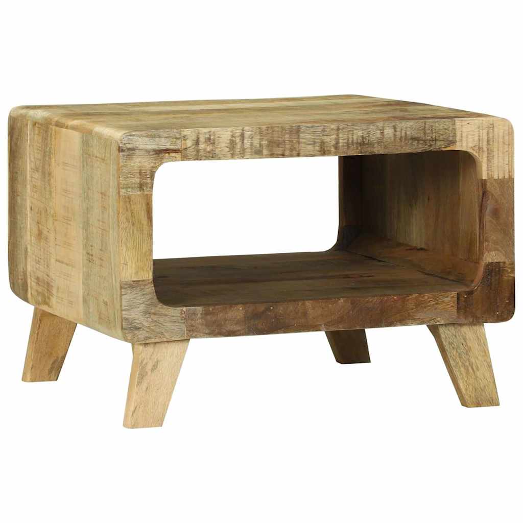 Coffee Table 50x50x35 cm Solid Rough Wood Mango