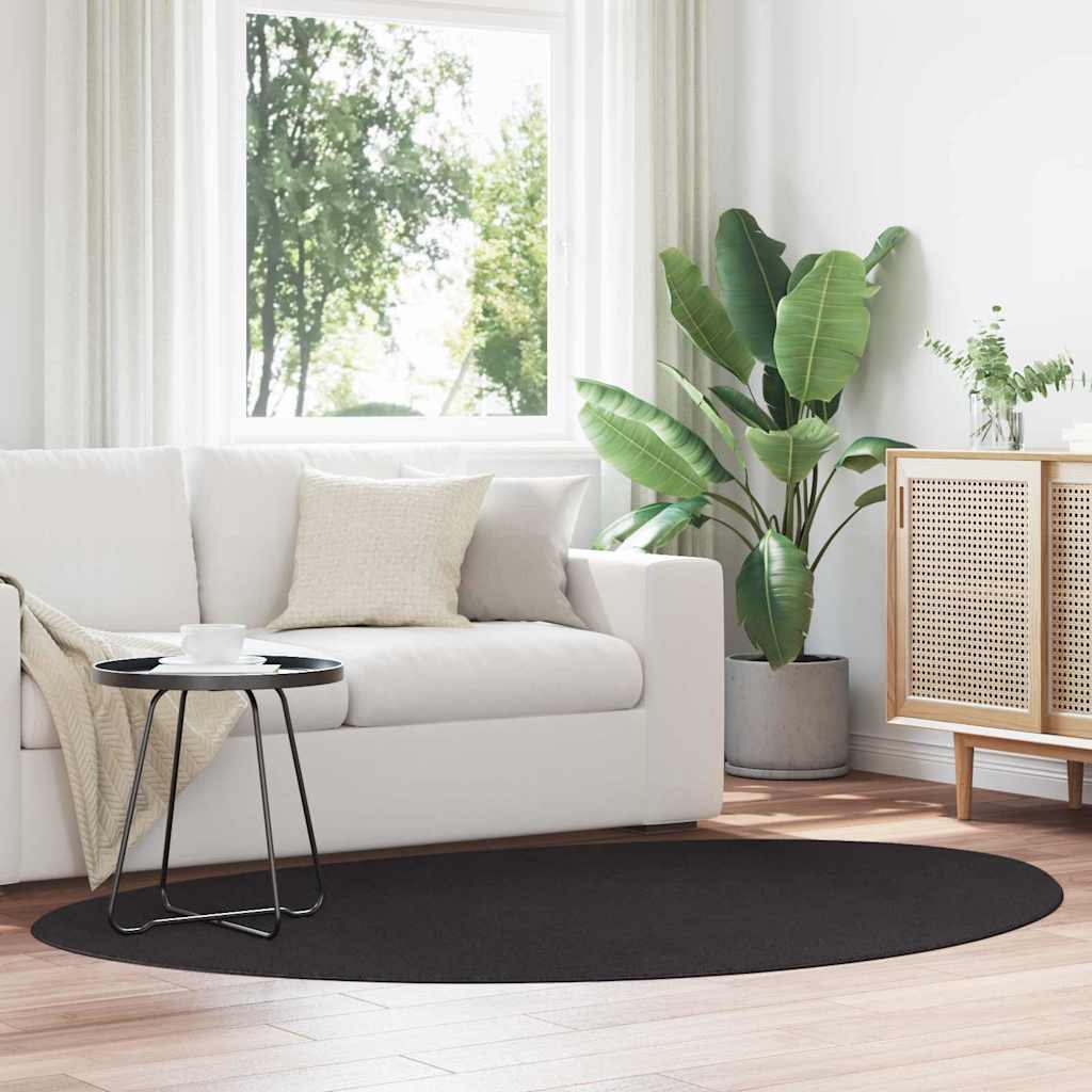 Rug Folding Black 140 x 200 cm 100% Polyester