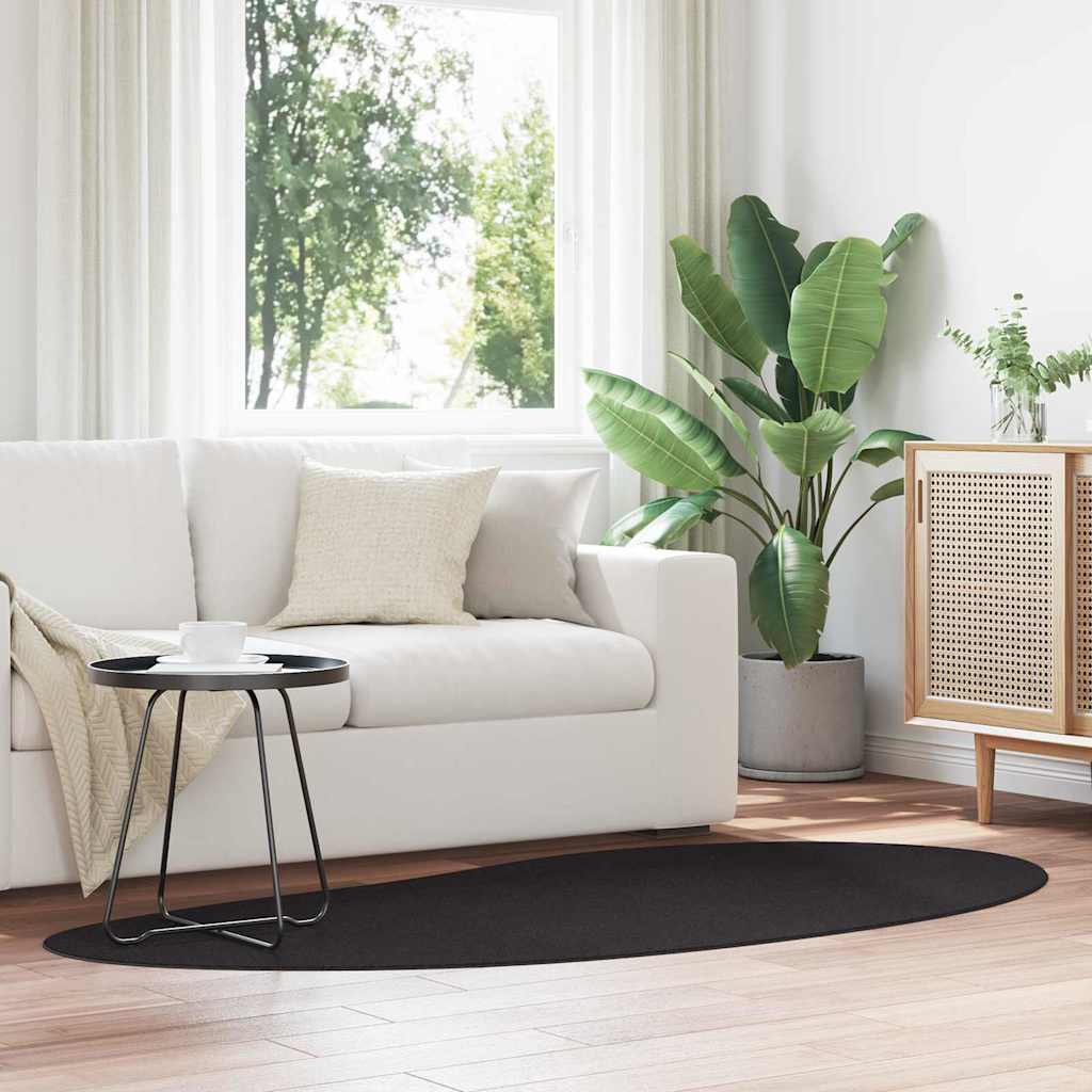 Rug Folding Black 100 x 200 cm Wool