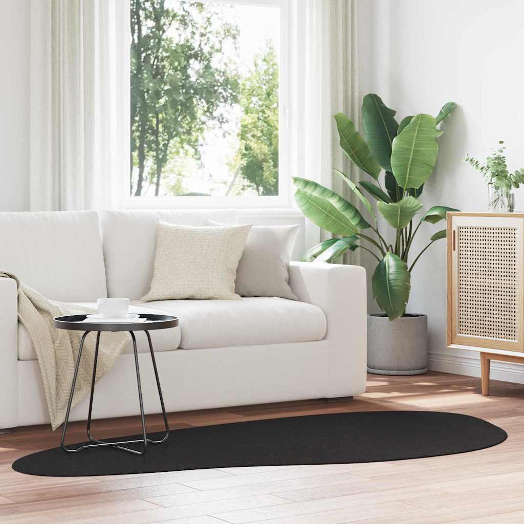 Rug Folding Black 100 x 200 cm Polyester