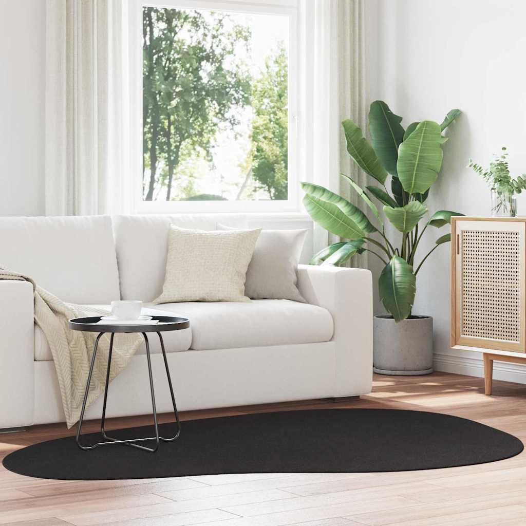 Rug Folding Black 140 x 200 cm Polypropylene