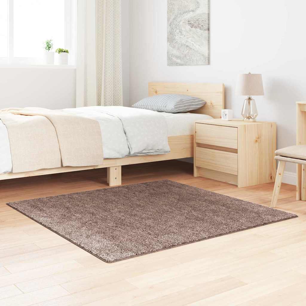 Shaggy Rug High Pile Brown 120x120 cm PP