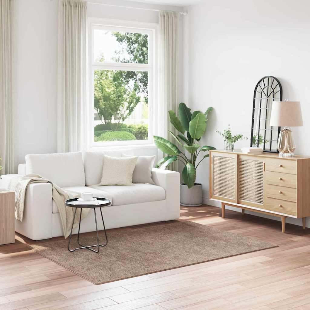 Shaggy Rug with Latex Backing Brown 140x200 cm