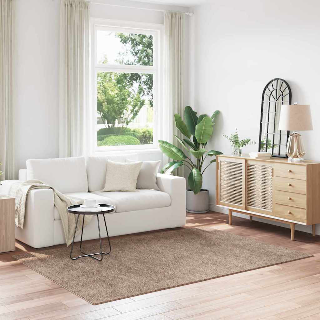 Shaggy Rug with Latex Backing Brown 160x230 cm