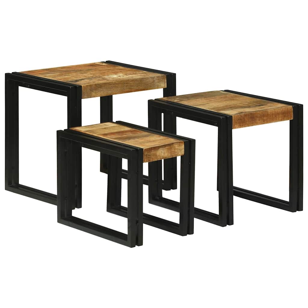 Nesting Tables - 3 Pcs of Solid Mango Wood