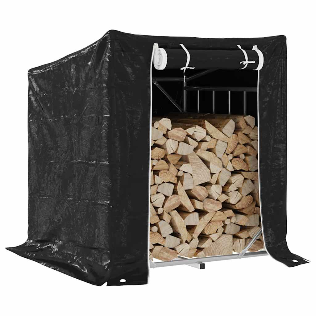 Firewood Rack with Rain Cover 100.5x80.5x110.5 cm Galvanised Steel