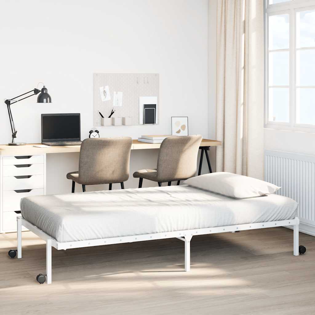 Bedframe Foldable White 80x200cm Steel