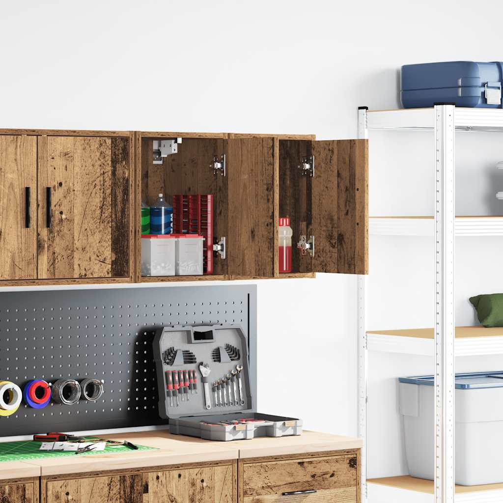 Garage Wall Cabinets 2 pcs Old Wood Engineered Wood