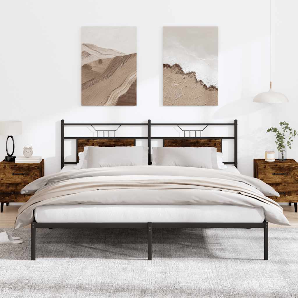 Bedframe Smoked Oak 183x213cm Engineered Wood