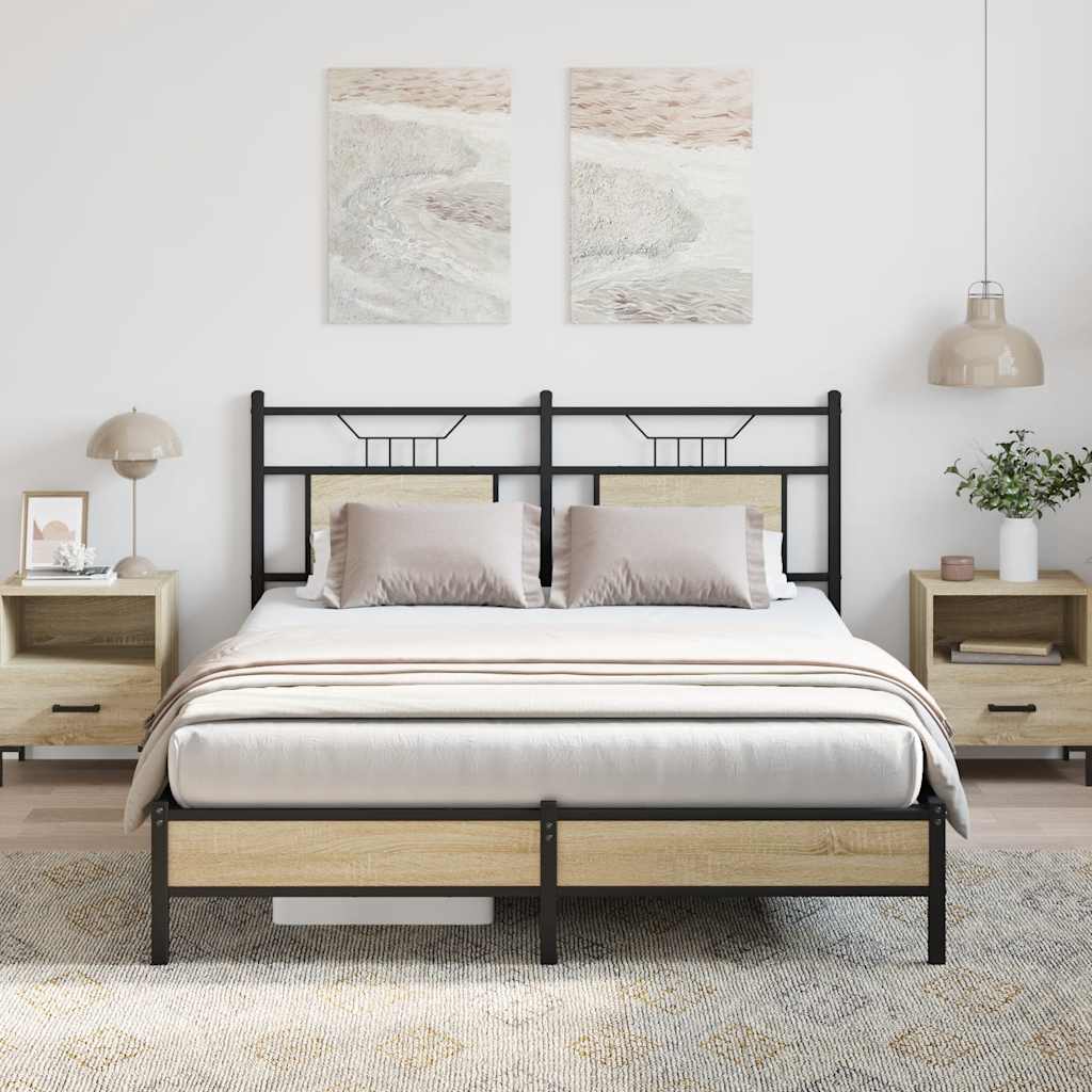 Bedframe Sonoma Oak 140x190cm Engineered Wood