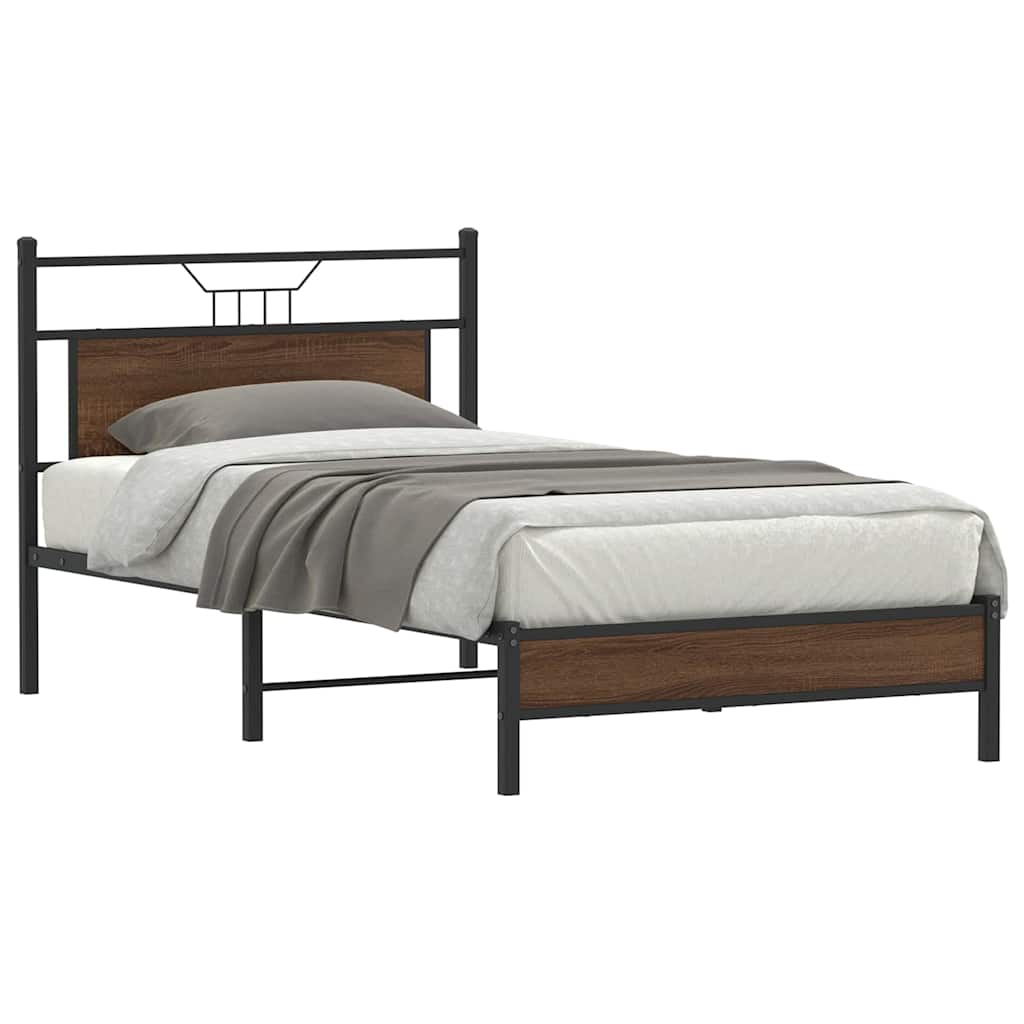 Bedframe Brown Oak 107x203cm Engineered Wood