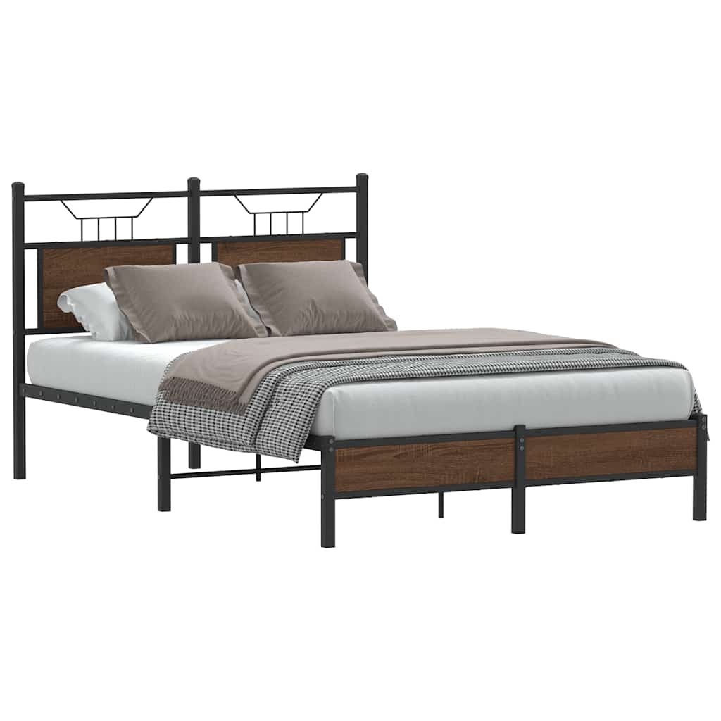 Bedframe Brown Oak 120x200cm Engineered Wood