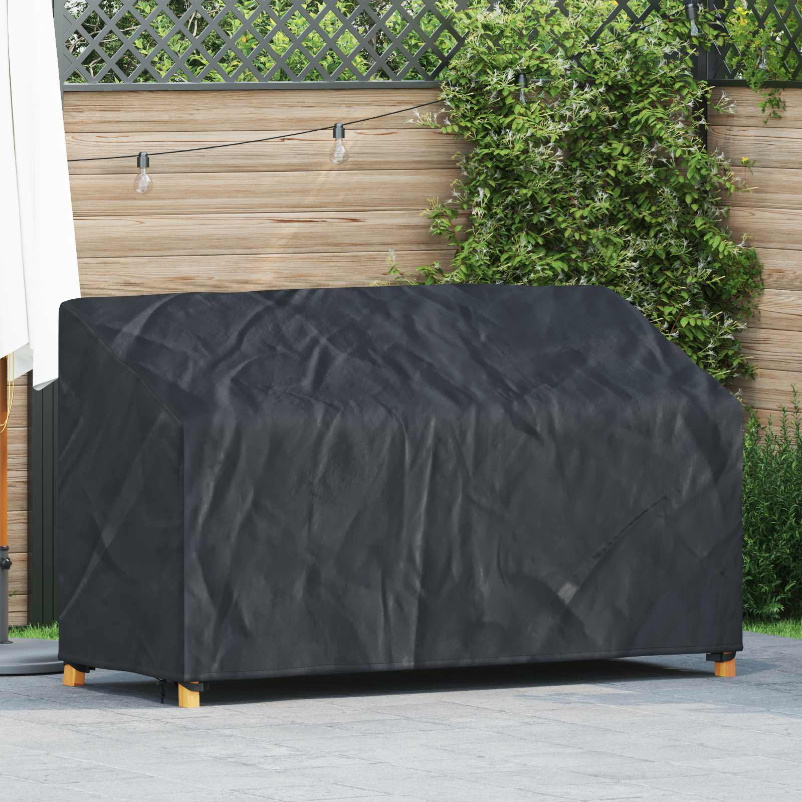 RELM Garden Bench Cover 165x70x65/94 cm 210D Oxford Fbric - Black