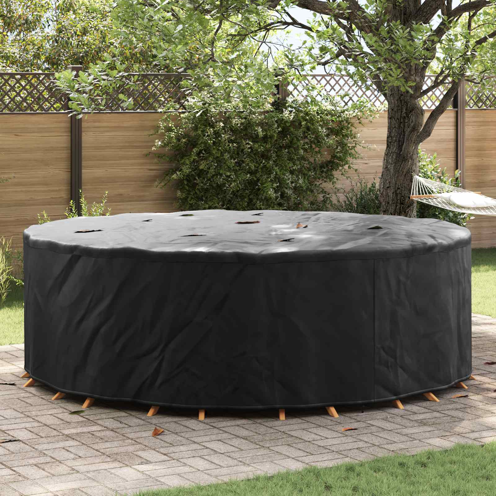 RELM Outdoor Furniture Cover 279x279x71 cm 420D Fabric - Black